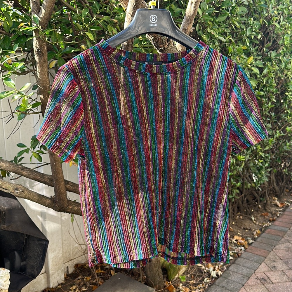 Forever 21 multi color Sparkle Crop Top